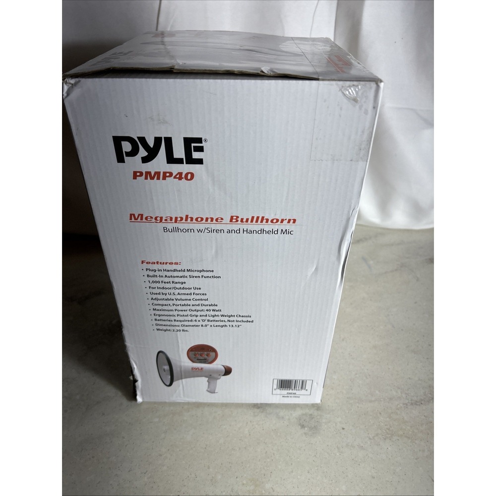 Pyle Professional Megaphone w/Siren & Handheld Mic PMP40 - Picture 2 of 5